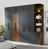 True-living Wardrobe with 2 Drawers in Walnut Rigato Colour